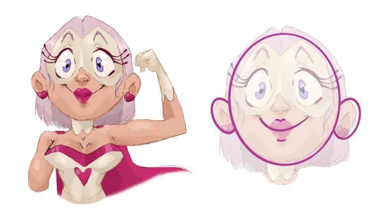 Diseño de personajes | Superheroína - Formas Circulares